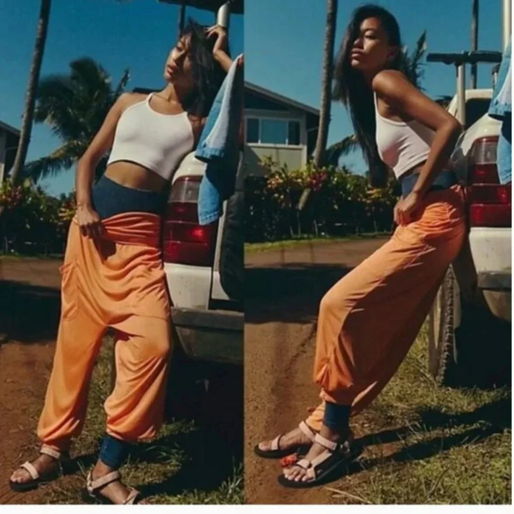 NWOT Free People Movement X Free People Victory Harem Pants Orange
